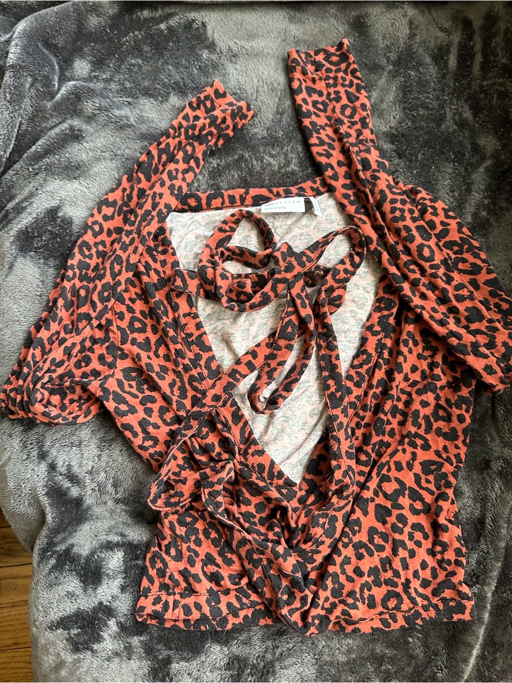 ASOS Pink and Gray Leopard Print Top